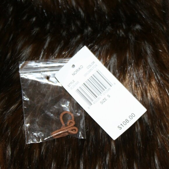 Noriko Brown Fox Faux Fur/ Vest  Size Small - Picture 13 of 14